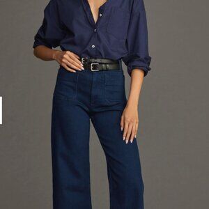 The Colette Denim Cropped Wide-Leg Jeans by Maeve / Anthropologie Size 28 Womens